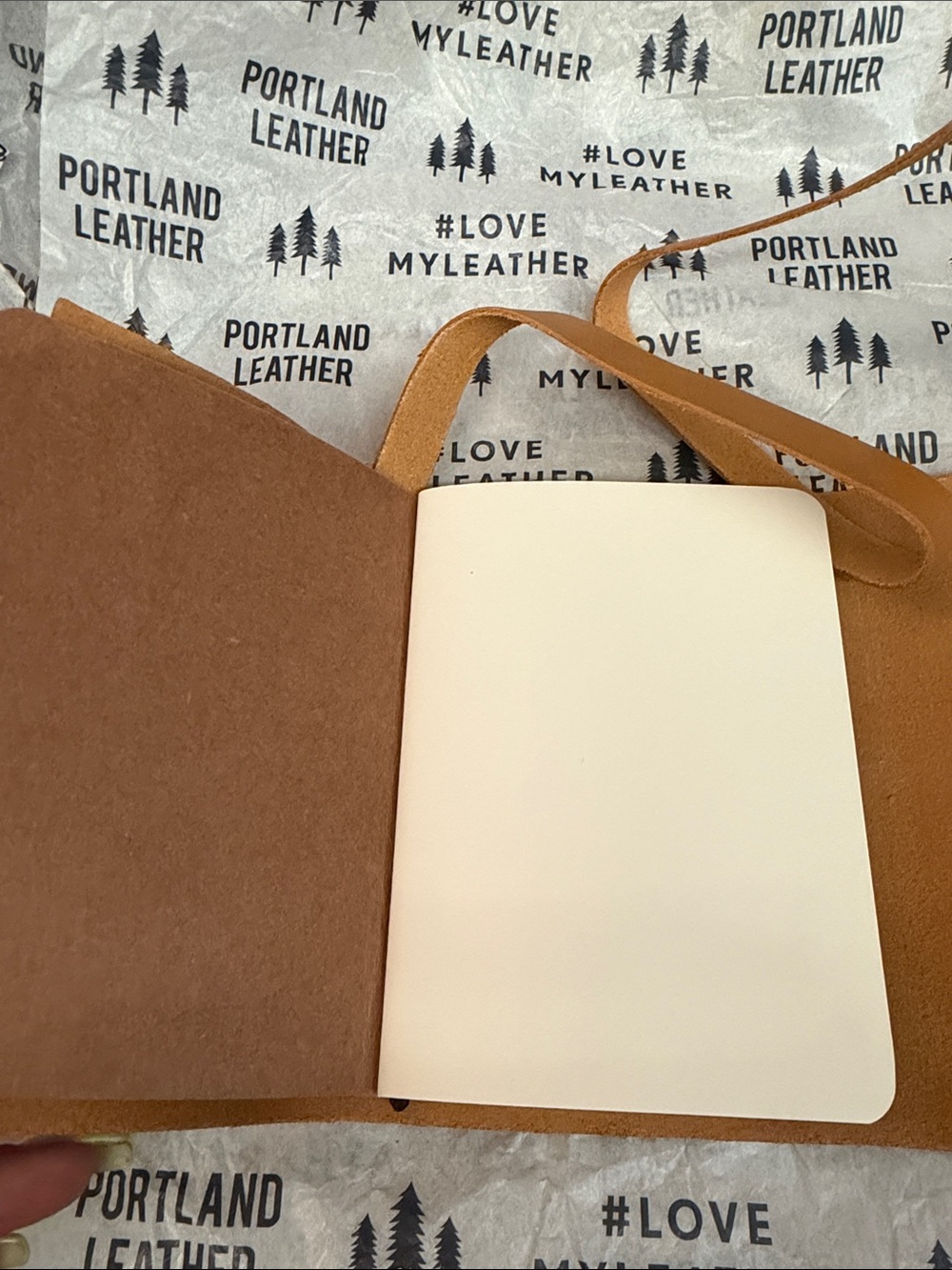 New Unused Portland Leather Small Wrapped Leather Journal in Mango - Picture 4 of 4